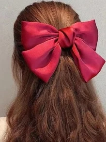 Clip francés con decoración de lazo, clip para el cabello lindo para el Día de San Valentín - Rojo - Ver 7