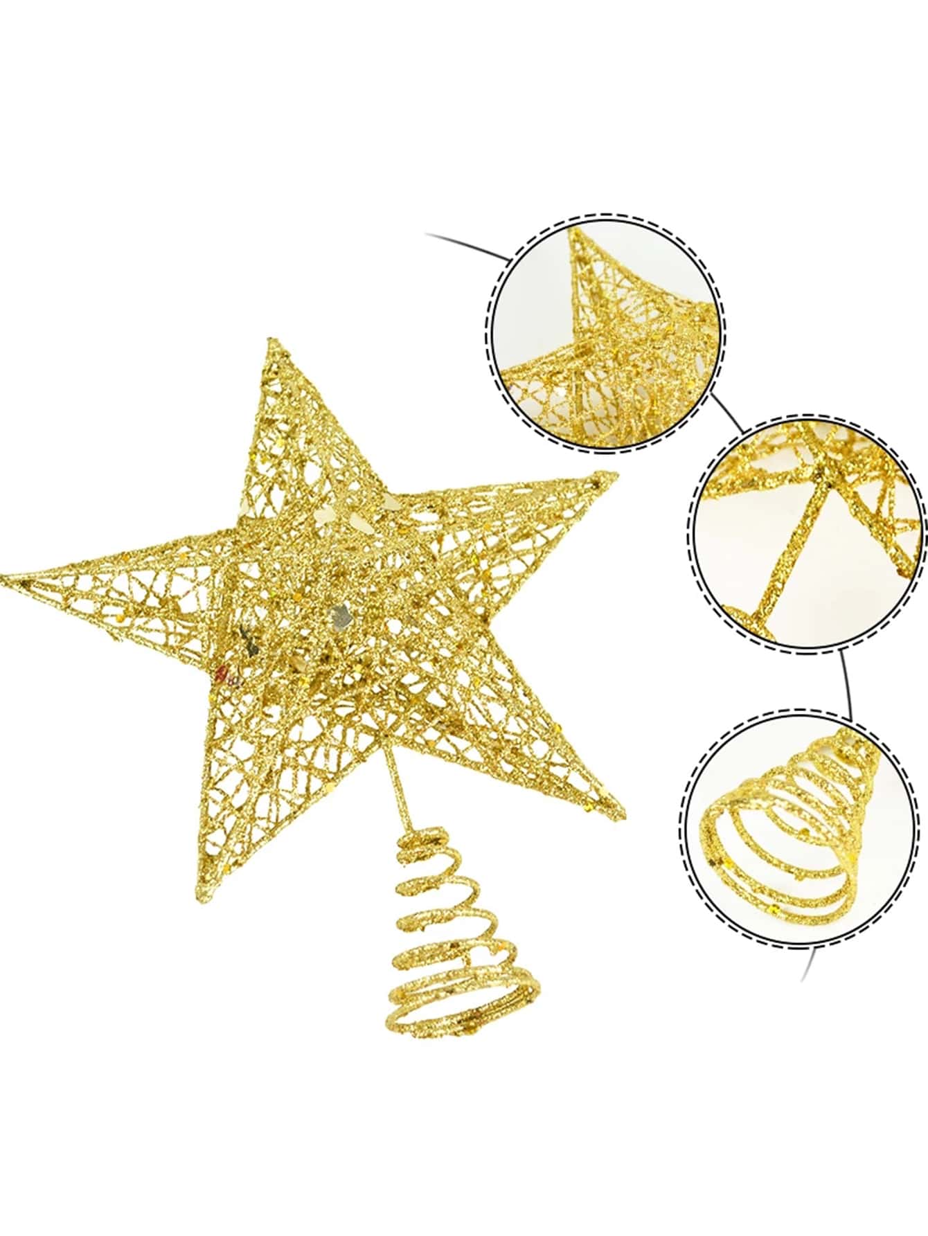 1pc Gold Christmas Tree Topper Star (without Light) SHEIN USA
