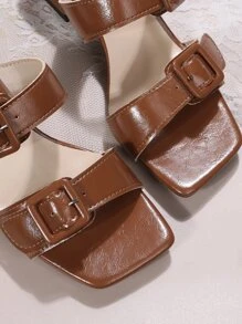 Xăng đan Cao gót Nữ Khóa màu trơn Thanh lịch - Rỉ Nâu - Xem 7