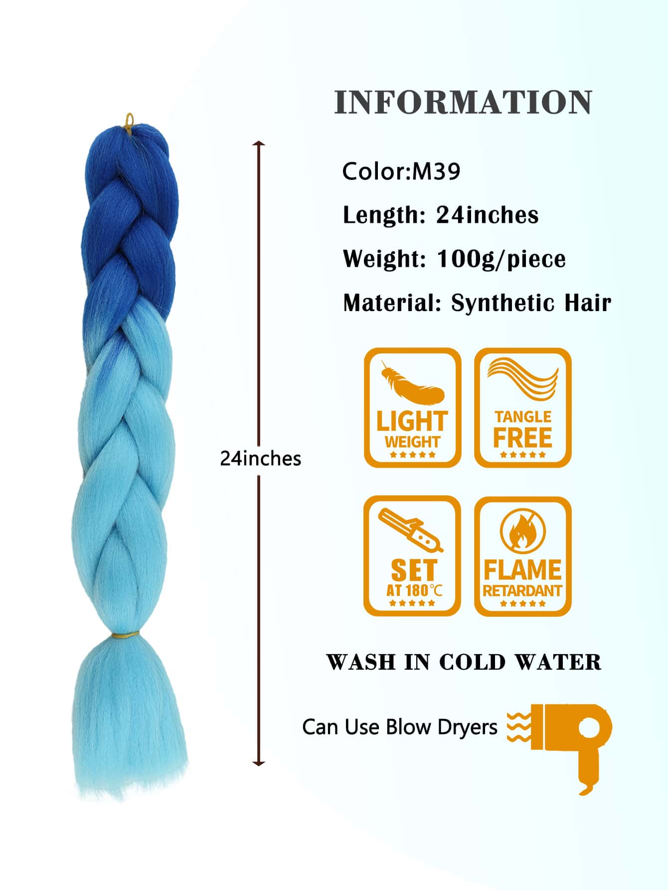 Miniatura 3 de Trenza de pelo sintético largo Multicolor