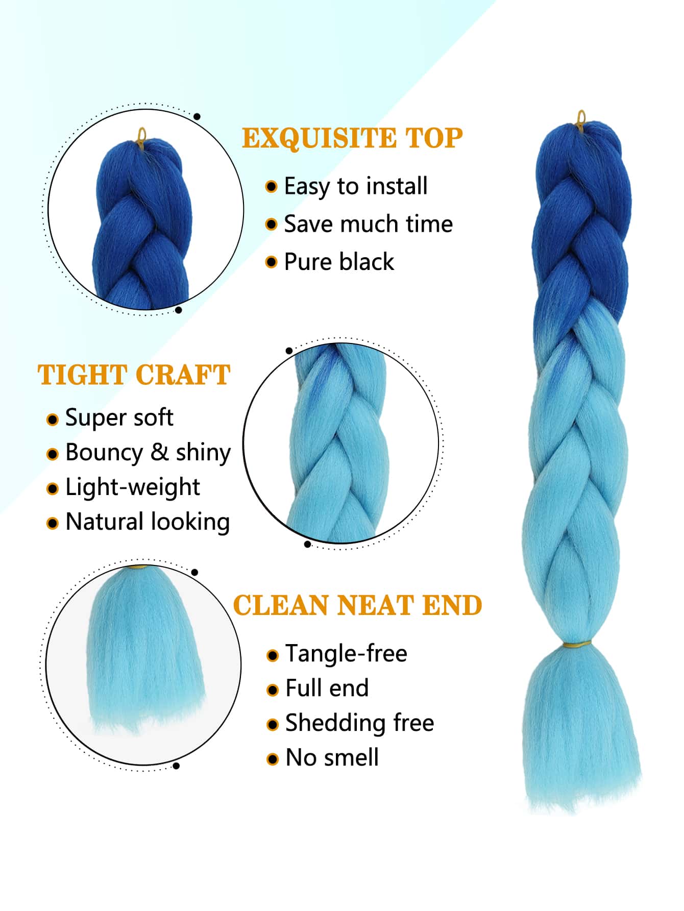 Miniatura 4 de Trenza de pelo sintético largo Multicolor