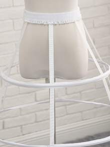 1pc White Lolita Skirt Accessory - Hoop Crinoline Petticoat For Daily, Cosplay, Party, Costume Fall Clothes For Women - White - View 3