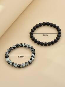 2pcs Stone Beaded Bracelet - Multicolor - View 5