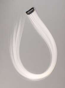 Clip In Long Straight Synthetic Hair Extension - White - View 6