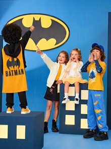 BATMAN X SHEIN Tween Boy 1pc Slogan & Cartoon Graphic 2 In 1 Tee - Yellow - View 4