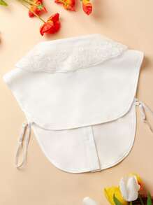 1 件刺绣蕾丝领子假领子适合情人节连衣裙 - 白色 - 查看 4