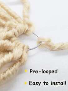 6 包女士 Soft Locs 钩针假发，Soft Locs 合成钩针假发，预成圈金发接发，仿 Locs 脏辫合成接发，可作为圣诞礼物（613#-6P） - 米色 - 查看 3