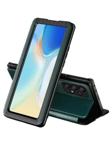 透明翻蓋手機殼 - 綠色 - 查看 1