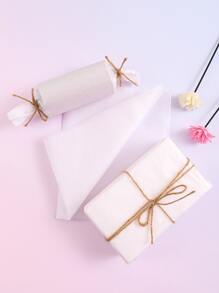 10入組素色禮品包裝紙帶繩索 - 白色 - 查看 1