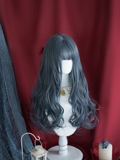 ロング カーリー シンセティックウィッグ 前髪付き