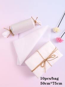 10入組素色禮品包裝紙帶繩索 - 白色 - 查看 5