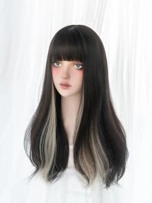 1 Piece Synthetic Heat-Resistant, Long Straight Hair Wigs In Multi Color, 24 Inches Long. Full Machine Weave Daily Natural Realistic Wig Christmas Decor Gifts Flash Carnival Flash - Multicolor - View 6