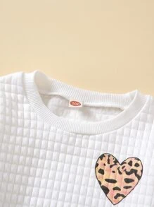 Cô Gái Trẻ In Trái tim Áo nỉ & In hoa Báo Xà cạp Với băng đô - Nhiều màu - Xem 4