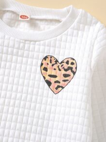 Cô Gái Trẻ In Trái tim Áo nỉ & In hoa Báo Xà cạp Với băng đô - Nhiều màu - Xem 5