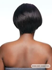 Straight Pixie Cut 13 X 4 X 1 T-Part Lace Wig Lace Front Natural Hair Wigs Short Hair Replacement Wig High Density - Natural Black - View 8