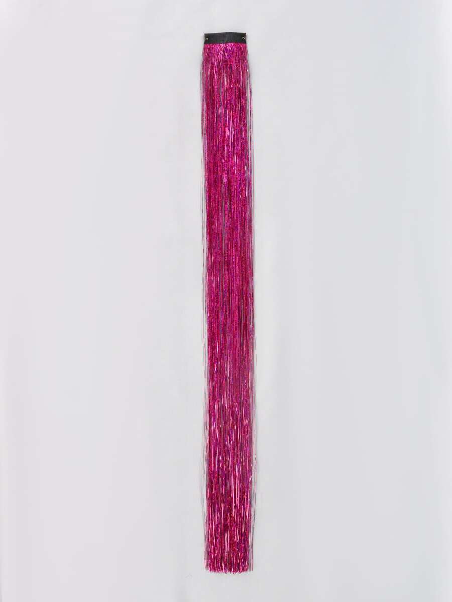 Clip In Long Straight Synthetic Hair Extension - Hot Pink - View 1