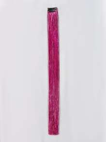 Clip In Long Straight Synthetic Hair Extension - Hot Pink - View 3