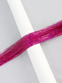 Clip In Long Straight Synthetic Hair Extension - Hot Pink - View 4