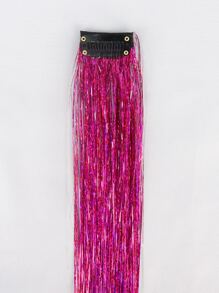 Clip In Long Straight Synthetic Hair Extension - Hot Pink - View 5