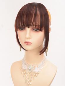 夾片前劉海有鬢角 - Dark Brown - 查看 3