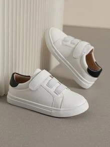 女孩拼接面魔術貼板鞋 - 白色 - 查看 4