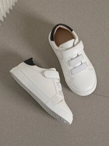 女孩拼接面魔術貼板鞋 - 白色 - 查看 6