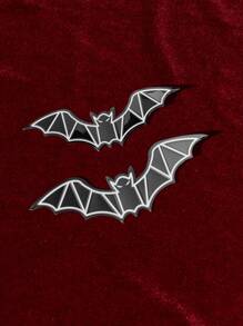 ROMWE Goth 12pcs Glow In The Dark Bat Sticker - Black - View 4
