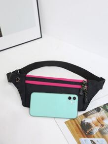 Túi đeo hông họa tiết chữ cái hoàn hảo cho thể thao du lịch ngoài trời, nhẹ, di động - màu đen - Xem 5