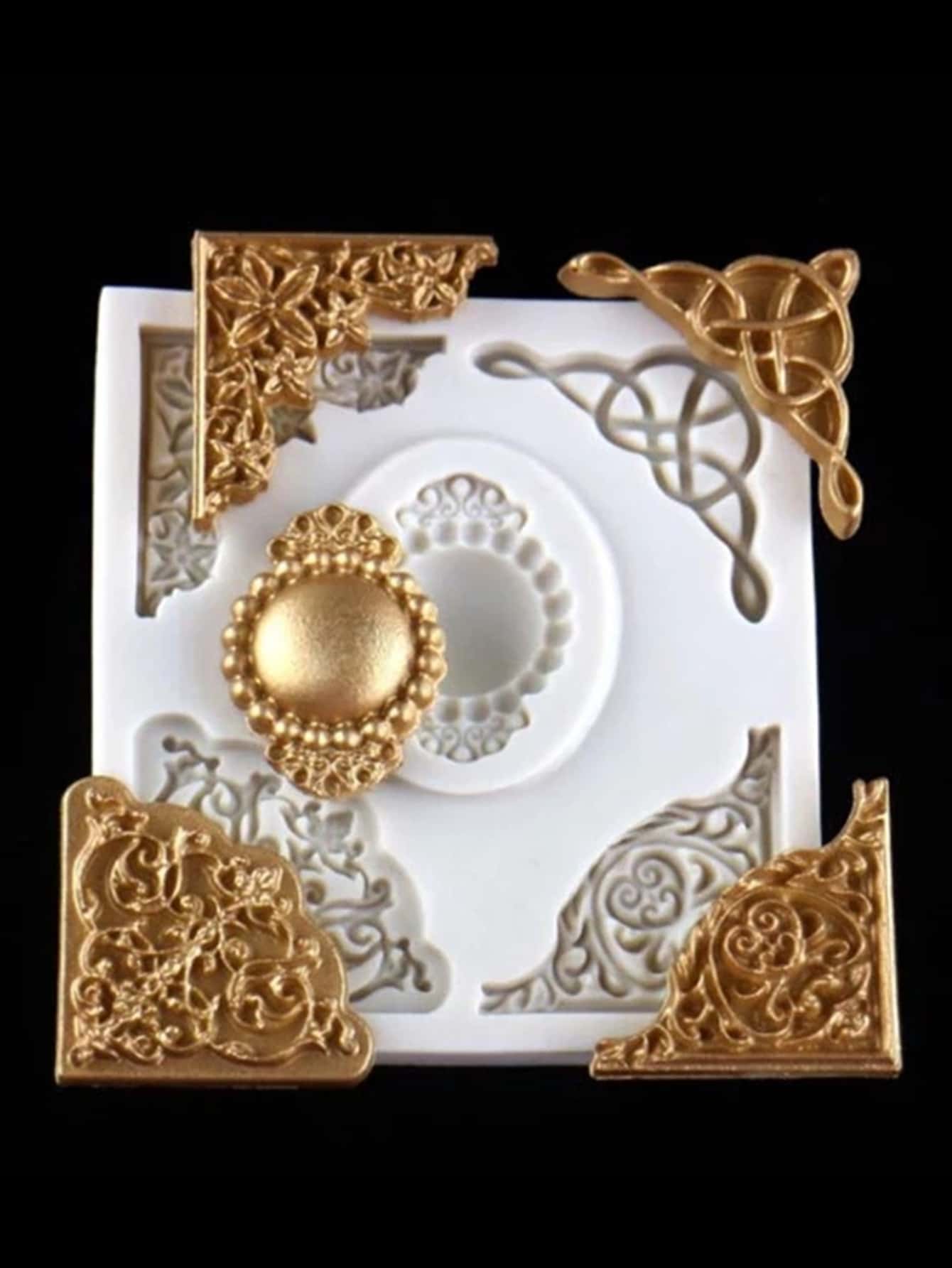 1 件复古设计 DIY 硅胶模具 - 淺灰色 - 查看 1