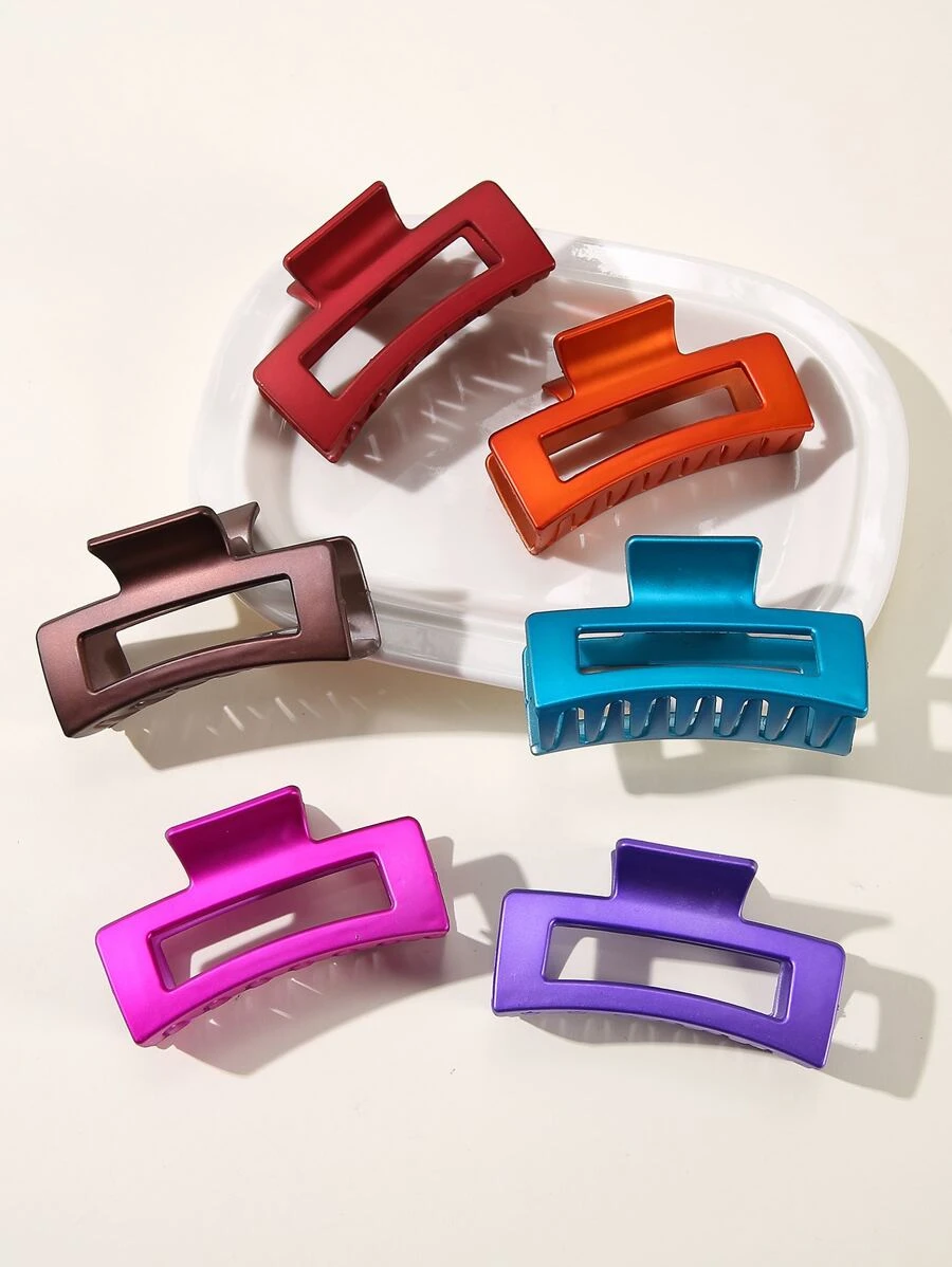 6 cái Vuốt Tóc Hình Chữ Nhật - Nhiều màu - Xem 1