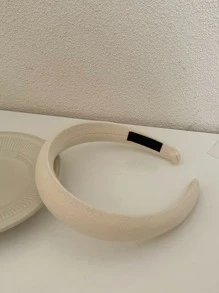 Solid Minimalist Headband - Beige - View 3