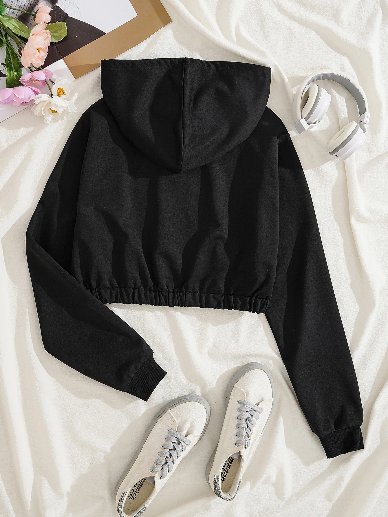Shen Cropped Hoodie With Zipper
