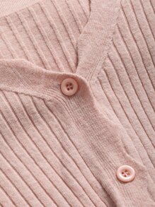 DAZY V-neck Lace Cardigan - Dusty Pink - View 5