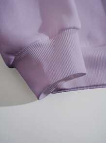 INAWLY Quần áo thể thao nữ Con số Slogan Giải trí - Màu tím hoa cà - Xem 3