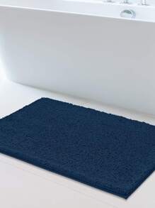 1入組素色雪尼爾防滑浴室毯 - 藏蓝色 - 查看 3
