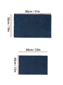 1入組素色雪尼爾防滑浴室毯 - 藏蓝色 - 查看 5