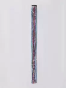 1pc Laser Clip In Long Straight Synthetic Hair Extension - Multicolor - View 1