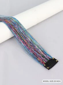 1pc Laser Clip In Long Straight Synthetic Hair Extension - Multicolor - View 2