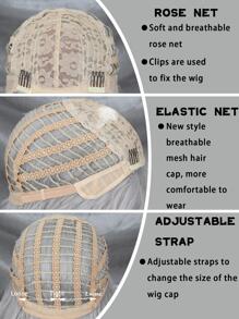 Tóc giả tổng hợp dài xoăn có mái - Xám - Xem 6