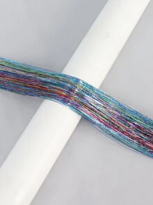 1pc Laser Clip In Long Straight Synthetic Hair Extension - Multicolor - View 5