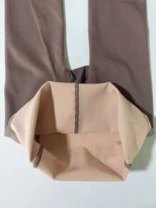 極簡風格素色褲襪 - 咖啡棕 - 查看 1