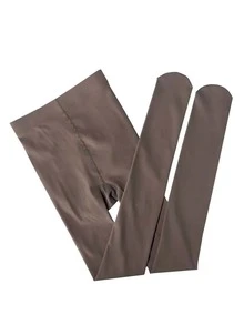 極簡風格素色褲襪 - 咖啡棕 - 查看 3