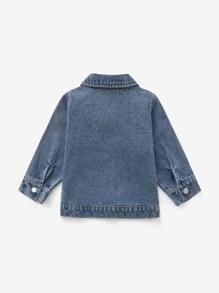 Baby Boy Flap Pocket Denim Jacket - Medium Wash - View 2