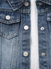 Baby Boy Flap Pocket Denim Jacket - Medium Wash - View 3