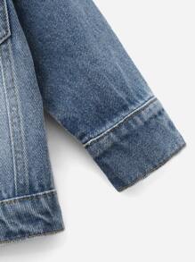 Baby Boy Flap Pocket Denim Jacket - Medium Wash - View 4