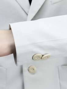 Manfinity Men Lapel Collar Single Button Blazer - Light Grey - View 7