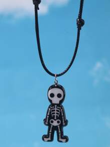 ROMWE Collar con accesorio esqueleto - Blanco y Negro - Ver 1