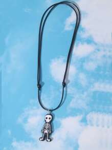 ROMWE Collar con accesorio esqueleto - Blanco y Negro - Ver 2