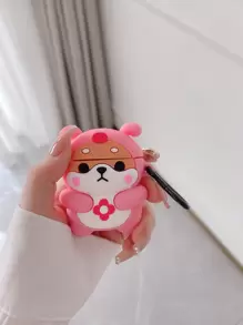 Ốp lưng điện thoại Apple dễ thương hình chú chó hoạt hình 3D màu hồng nhạt tương thích với AirPods - Nhiều màu - Xem 1