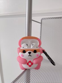 Ốp lưng điện thoại Apple dễ thương hình chú chó hoạt hình 3D màu hồng nhạt tương thích với AirPods - Nhiều màu - Xem 2